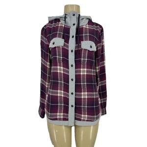Marmot Small Women Reagan Flannel Mix Media Long Sleeve Button Up shirt 2-10